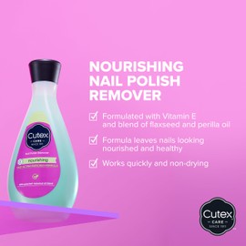 Cutex Nourishing Nail Polish Remover, Leaves Fingernails & Toenails Looking Healthy, Contains Vitamins E, 10.1 fl oz