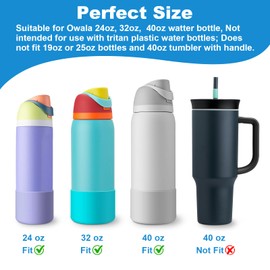 yoelike Silicone Water Bottle Boot for Owala 24 oz, 2PCS Anti-Slip Protective Sleeve for FreeSip/Twist/Flip, Watter Bottle Accessories, Bottom Bumper Cover, Dishwasher Safe, BPA Free