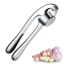 Garlic Press, Stainless Steel Kitchen Utensil, Professional Garlic Press Crusher, Efficient Tool for Garlic and Ginger, Easy to Clean Garlic Press, Garlic Press Dishwasher Safe