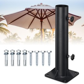 Umbrella Stand Tube Outdoor - 0.68-1.81” Stainless Steel Umbrella Tube Base,Heavy Duty Flag Pole Stake Holder,Table Umbrella Tube Bracket,DIY Umbrella Tube Mount for Deck,Patio Garden -2Pack