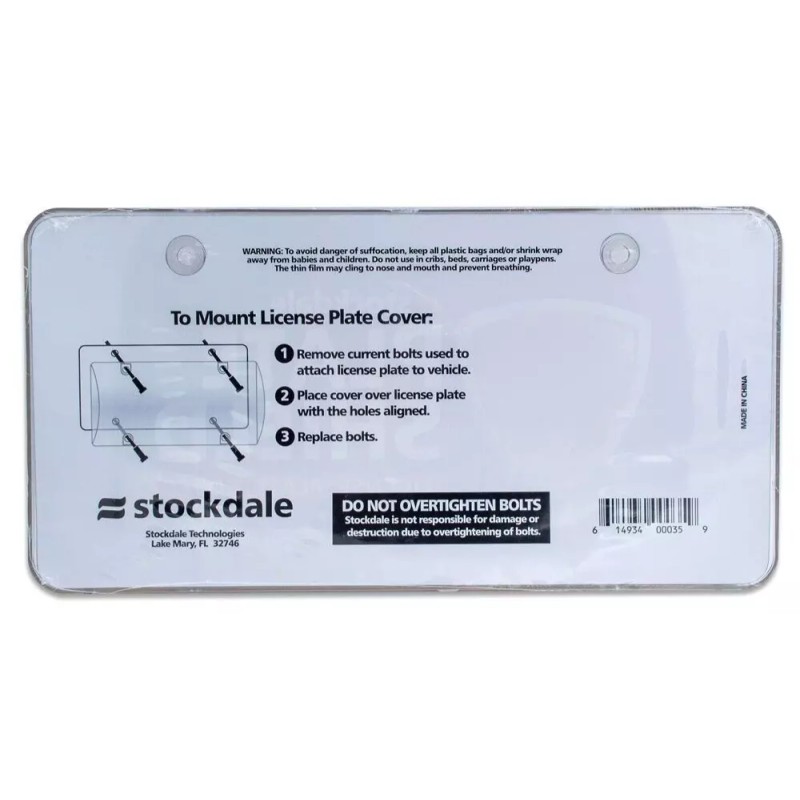 STOCKDALE DOMED ACRYLIC LICENSE PLATE SHIELD COVER