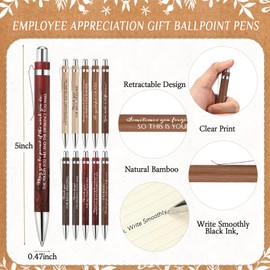 ReliThick 40 Sets Employee Appreciation Gifts Bulk Thank You Gift Includes Bamboo Pens with Inspirational Kraft Bookmark Office Favor for Team Coworker Teacher Nurse Assistant Volunteer,10 Style