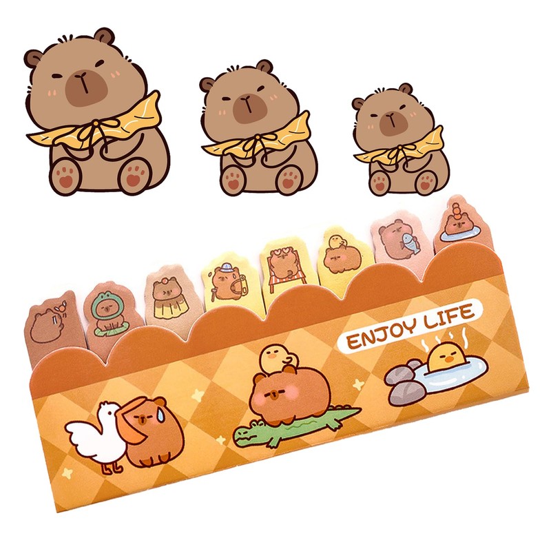 Capybara Sticky Tabs, 360 Pcs (3 Packs in 3 Designs,
