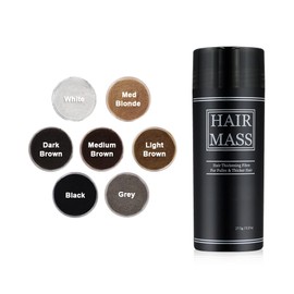 HAIR MASS | 27.5g Hair Thickening & Building Fibers for Thinning Hair | Natural Ingredients | Undetectable Fibres | Thin To Thicker Hair in Seconds | Unisex Hair Loss Concealer Fibre (LIGHT BROWN)