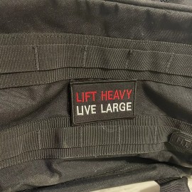 GaugeUSA Lift Heavy Live Large Fitness Workout Lifting Patch Hook And Loop For Vests Bags