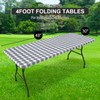 Spotjoy Rectangle Vinyl Table Cloth, Waterproof Elastic Fitted Tablecloth with