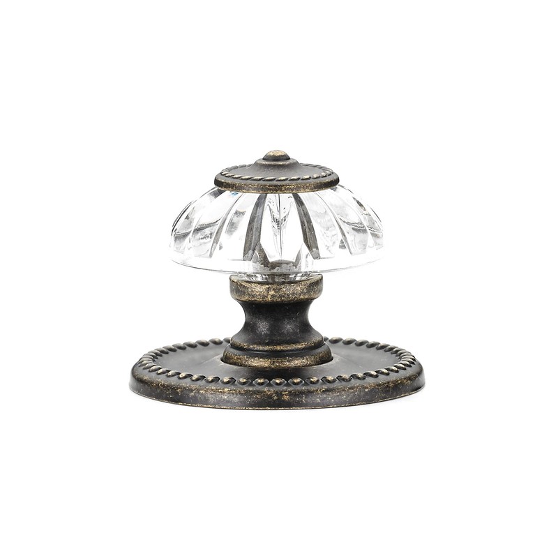 Richelieu Crystal Cabinet Knob, 1-5/16 Inch, Montreuil Collection, BP16063244BB, Burnished