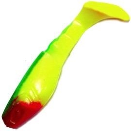 Relax Kopyto 3L Classic 3 Inch Rubber Fish 8 cm Colour Code S058 Fluo Yellow Fluo Green Set of 10 Soft Bait