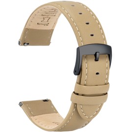 [OTTOODY] Genuine Leather Watch Band, Watch Strap 22mm, 21mm, 20mm, 18mm, 16mm, Quick Release Strap, For Men and Women, Elegant & Soft Calf Leather Watch Replacement Band, No Tools Required for