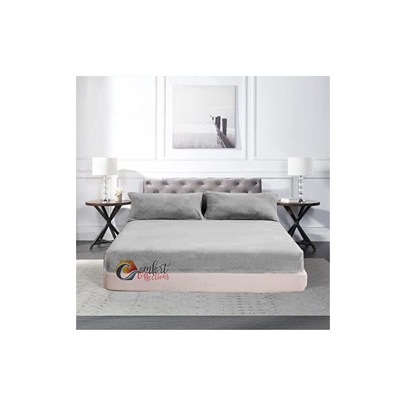 Extra Deep Fitted 30cm Teddy Fleece Fitted Bed Sheet Plain