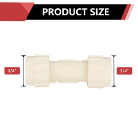 (Pack of 10) EFIELD 3/4"Compression Coupling,CPVC Fittings for Plumbing Installations and Repair (3/4"x3/4"COM),(CPVC049-2-10PCS)