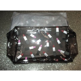 MAC 2 x MAC see through Clear Makeup Cosmetic Bag Pouch, Travel Toiletry Case, NEW