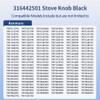 Upgraded 4Pcs 316442501 Range Surface Control Knob Black, Burner Knob