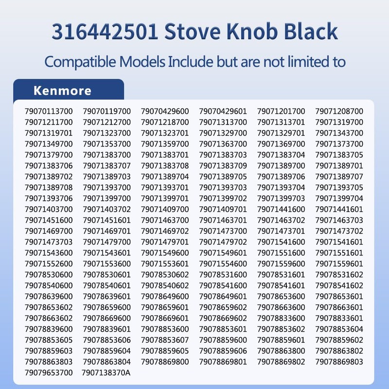 Upgraded 4Pcs 316442501 Range Surface Control Knob Black, Burner Knob