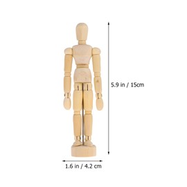 Toyvian 3 Pcs Wood Manikin Drawing Flexible Wooden Mannequin Figure Sketch Model Jointed Mannequin Toy Mini Mannequin Manquin Literature and Art 3d Wooden Doll Bamboo