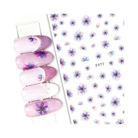 Daisy Leaf Branches Nail Stickers Flower Floral Transparent Flower Nail Decals F977 Nail Wraps Stickers Manicure Supplies for Women Nails Full Long Lasting Easy Apply and Remove