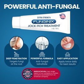 FUNGINIX Jock Itch Treatment - Relieves Itching, Burning, Scaling, and Chafing, Natural Anti Itch Treatment with Tolnaftate, Pleasant Topical Cream (1 Ounce)