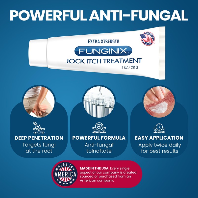 FUNGINIX Jock Itch Treatment - Relieves Itching, Burning, Scaling, and