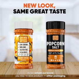 Popcorn Seasoning Cheddar Cheese Powder Mix - Gluten Free & Low Sodium Mild Nacho Cheese Powder Flavor Popcorn Flavoring Seasoning. Movie Theater Pop Corn Toppings. Hot Pop Corn Salt Seasonings. 4.2oz