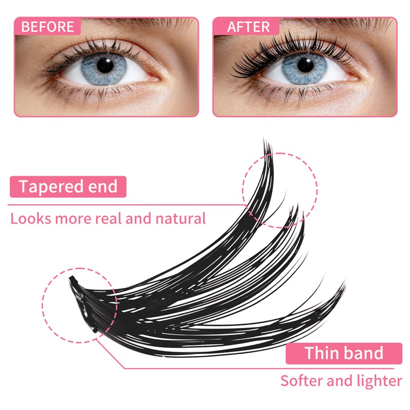 CATMEYE 580 Pieces Individual Eyelashes, 30D 40D 50D 60D 80D