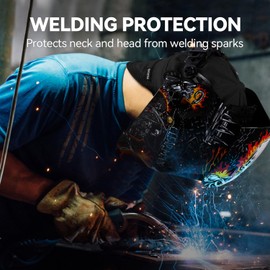 ARCCAPTAIN Reversible Welding Cap, 8 Panel Protective Welders Cap, 10 oz Fireproof Cotton Comforts for Safety and Protection While Welding to Men Women, Black, 8