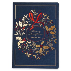 ART NUVO - Exclusive Christmas Cards - Set of 10 Identical Cards, 120 x 170 mm, Gold Plated and Embossed Christmas Motifs - Made from Decorative, Coloured Paper with Inserts and Envelopes