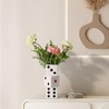 XMMEIMK Dice Vase White Ceramic Vase for Home Decor, 8