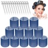Jumbo Hair Curlers Set - 24 Large Rollers with 12