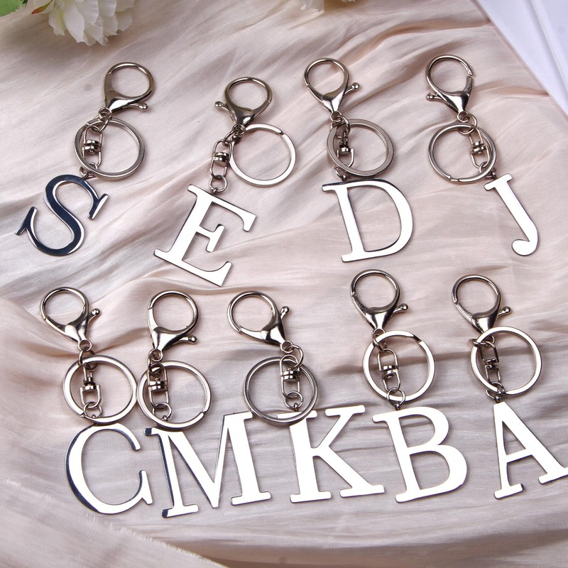 ORUZA Letter Keyring Alphabet Initial Keychain, Metal Letter Key Ring