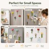 10-Pack Mini Vase Magnets for Fridge with Flowers, Glass Vases
