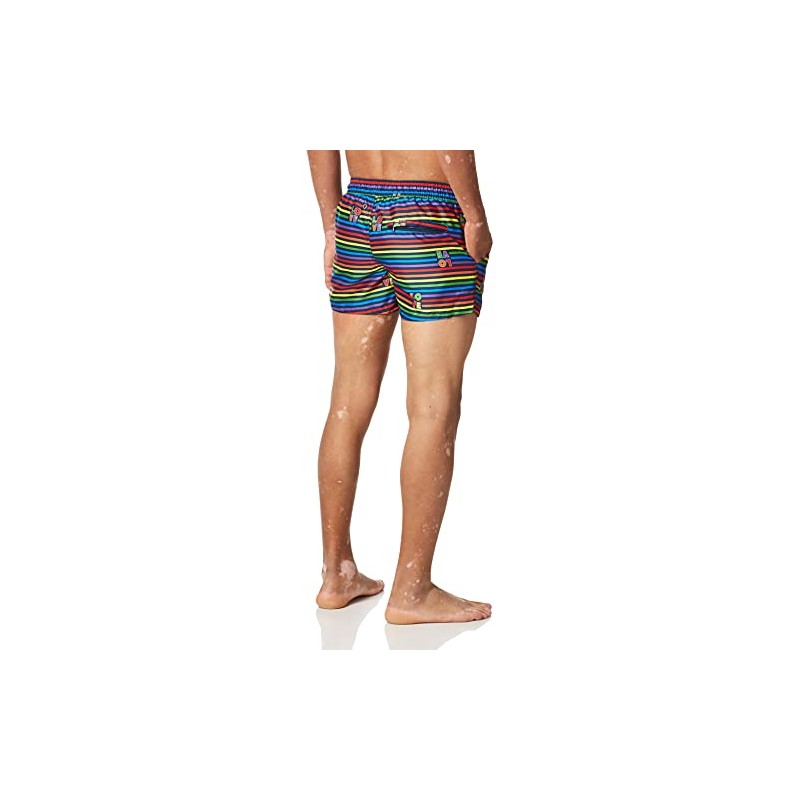 2(X)IST Pride Ibiza bañador para Hombre, Rayas del Amor/Arco Iris,