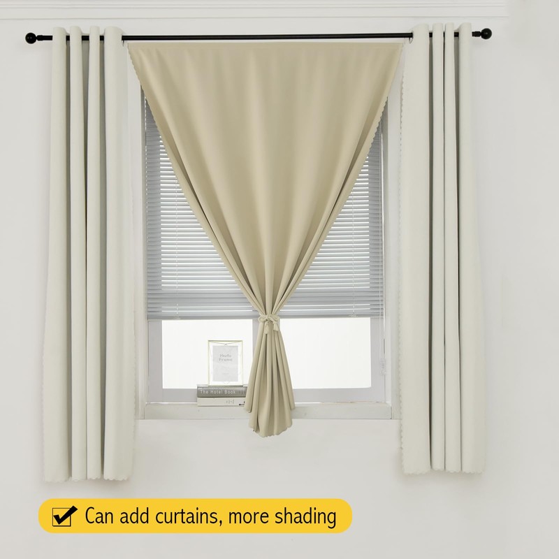 Self Adhesive Portable Blackout Curtains for Bedroom Easy to Install