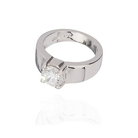 NKlaus 9901 Pendant Small Baptism Ring Zirconia White 925 Silver 13.9 mm Tarnish-Resistant, Silver, Cubic Zirconia