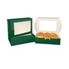 qiqee 50Pcs Deep Green Cookie Box with Window 9x6x2.5 inch
