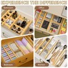 MHBAC 4-Pack Bamboo Drawer Dividers with 14 Thicker Inserts, Silicone
