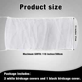 3 piezas grandes ajustables para jaula de pájaros, atrapador de plumas de semillas, jaula de pájaros, cubierta de red de malla de nailon, protector de falda suave para periquito guacamayo, jaula
