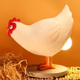 OkiyiD Chicken Egg Lamp, Funny Chicken Table Lamp, LED Egg Night Lght, Resin Chicken with Stepless Dimming Function, Decoration for Home, Bedroom, Study Room