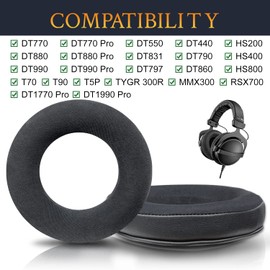 SOULWIT Cooling Gel Ear Pads Cushions for Beyerdynamic DT770/Pro DT880/Pro DT 990/Pro DT1770 DT1990, Earpads for DT440/DT550/DT790/DT797/DT831/DT860/T70/T90/T5P/MMX300/TYGR 300R/HS200 - Burgundy