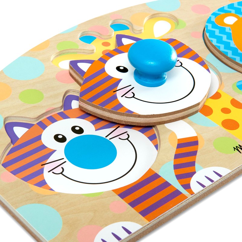 Melissa & Doug First Play Wooden Jumbo Knob Safari Animal