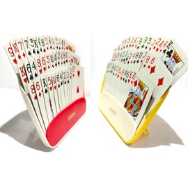 Hands-Free Playing Card Holders with Tabletop Stand, Playing Card Games Holder, Little Hands Cards Tray for Adults Kids Seniors, 2 Packs