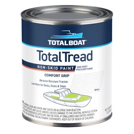TotalBoat TotalTread Non-Skid Deck Paint, Marine-Grade Anti-Slip Traction Coating for Boats, Wood, Fiberglass, Aluminum, and Metals (White, Quart)