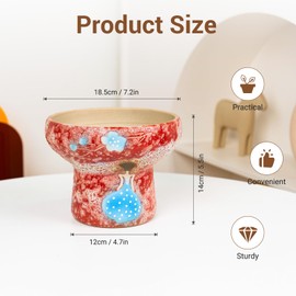 AquaLume 7.5 Inch Succulent planters, Pretty Hand Painted Bonsai pots with Drainage Holes for Cacti & Indoor Plants, Artistic Flower Pot for Outdoor Garden & Windowsill Décor