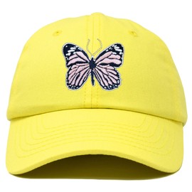 DALIX Pink Butterfly Hat Cute Womens Gift Girls Cap Yellow
