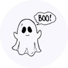 24 x 40mm Round 'Boo Ghost' Stickers (SK00001203)