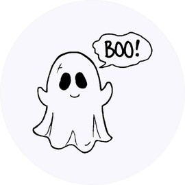 24 x 40mm Round 'Boo Ghost' Stickers (SK00001203)