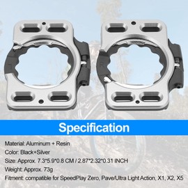 Bike Cleat, 1 Pair Quick Release Bike Shoes Cleat Cover, Durable Mountain Biking Aluminum Road Bike Cleats for SpeedPlay Zero, Pave Ultra Light Action X1 X2 X5, with 8 PCS Screws