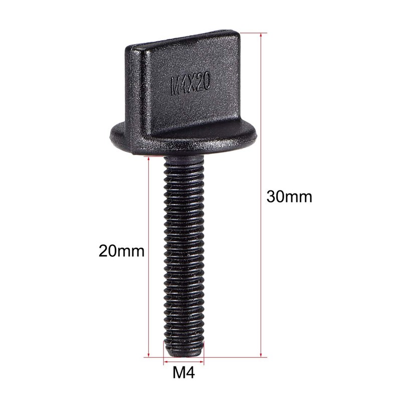 sourcing map M4 x 20mm Thumb Screw Bolt with T