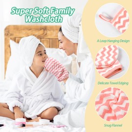 PHOGARY 6 Pack Waschlappen Set, 20x13cm Korallenfleece Kinder Waschlappen Frottee, Weiches Waschhandschuhe für Gesicht Körper Kleine Gästehandtücher