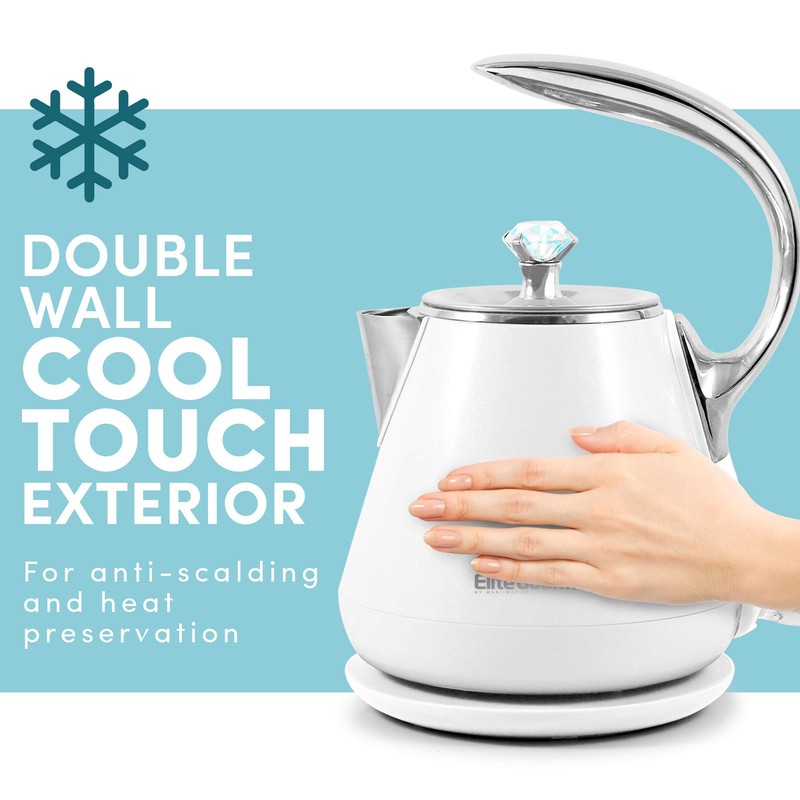 Elite Gourmet EKT-1203W 1350W Double Wall Insulated Cool Touch Electric