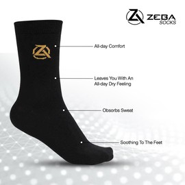 ZEBA Unisex 6-Pack Crew Socks - Experience Ultimate Comfort with Soft Breathable Cotton Socks for Men and Women